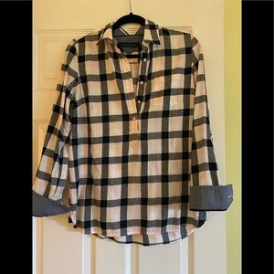 Plaid Flannel 3/4 button down shirt